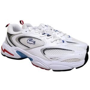 Lacoste Men Storm 96 2K Low Top Dad Sneakers Size US 10 White / Blue